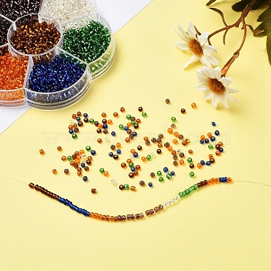 7 Colors Glass Round Seed Beads(SEED-YW0001-24B-02)-7