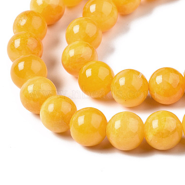 Natural Dyed Yellow Jade Gemstone Bead Strands(G-R271-10mm-Y07)-3
