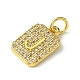 Rack Plating Brass Micro Pave Clear Cubic Zirconia Charms(KK-G501-01J-G)-2