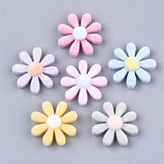 Flocky Resin Cabochons, Flower, Mixed Color, 23.5x7mm(FIND-T046-26A)