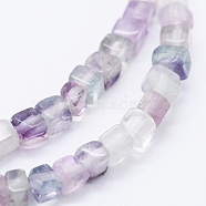 Natural Fluorite Beads Strands, Cube, 4~4.5x4~4.5mm, Hole: 1mm, about 88pcs/strand, 15.9 inch(G-K260-08H)
