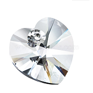 Preciosa&reg MAXIMA Crystal Pendants, Czech Crystal, 433 68 615 Heart, 00030 Crystal, 14mm, Hole: 1.4mm(X-PRC-PD14-00030)