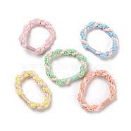 Nylon Elastic Hair Ties, Ponytail Holder, with Plastic Beads, Girls Hair Accessories, Mixed Color, 4.8~9.8mm, Inner Diameter: 36mm(OHAR-G015-03)