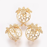 Brass Stud Earrings, Nickel Free, Flower, Real 18K Gold Plated, 21x20.5x9mm, Tray: 15mm, Pin: 0.7mm(EJEW-P160-02G-NF)