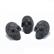 Natural Lava Rock Display Decorations, Skull, 36~41x28~33x43~50mm(G-S336-24M)