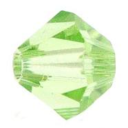 Austrian Crystal Beads, 5301 3mm, Bicone, Peridot, Size: about 3mm long, 3mm wide, Hole: 0.8mm(X-5301-3mm214)