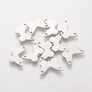 201 Stainless Steel Charms, Butterfly, Stainless Steel Color, 9x14x1.1mm(STAS-Q201-T484)