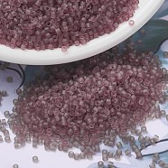 MIYUKI Delica Beads, Cylinder, Japanese Seed Beads, 11/0, (DB0765) Matte Transparent Smoky Amethyst, 1.3x1.6mm, Hole: 0.8mm, about 10000pcs/bag, 50g/bag(SEED-X0054-DB0765)