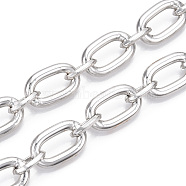 Aluminum Oval Link Chains, Unwelded, Platinum, 26.5x16.5x4.5mm, 16.5x10.5x2.5mm(CHA-N003-08P)