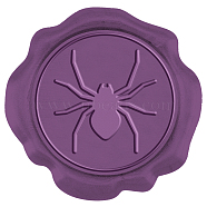 CRASPIRE Adhesive Wax Seal Stickers, Envelope Seal Decoration, for Craft Scrapbook DIY Gift, Purple, Spider Pattern, 3cm, about 50pcs/box(DIY-CP0008-18L)