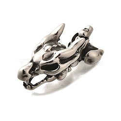 304 Stainless Steel Magnetic Clasps, Dragon, Antique Silver, 40.5x18x17mm(STAS-R140-18AS)