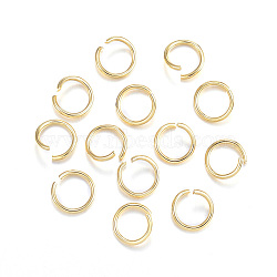 304 Stainless Steel Jump Rings, Open Jump Rings, Real 24k Gold Plated, 18 Gauge, 8x1mm(X-STAS-F084-19G)