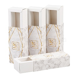 Paper Drawer Box, Lipstick Packing Box, Rectanlge, White, Finished Product: 8.8x2.7x2.7cm(CON-WH0076-33A)