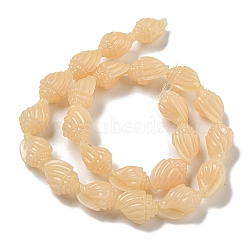 Synthetic Coral Carved Beads Strands, Dyed, Spiral Shell Shape, PeachPuff, 17.5x12.5x11mm, Hole: 1.4mm, about 22pcs/strand, 14.57''(37cm)(CORA-I023-07A)