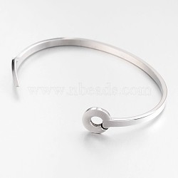 304L Stainless Steel Cuff Bangles, Stainless Steel Color, 50x66mm, 3~12mm(BJEW-F181-03P)