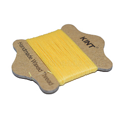 Waxed Nylon Cord, Yellow, 0.55mm, about 21.87 yards(20m)/card(YC-E005-0.55mm-13)