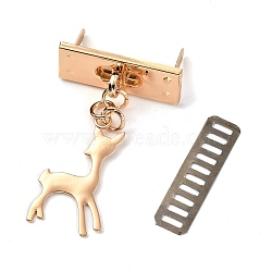 Alloy Decorative Clasp,  Deer with Iron Shim, Bag Finding, Light Gold, 8.5cm(PALLOY-G031-01)