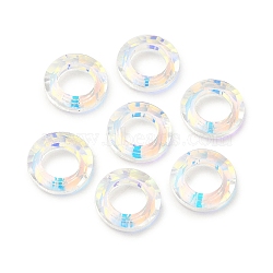 Electroplate Transparent Glass Linking Rings, Crystal Cosmic Ring, Prism Rings, Faceted, Round Ring, Clear AB, 14x3.5mm, Inner Diameter: 8mm(GLAA-F126-01B)
