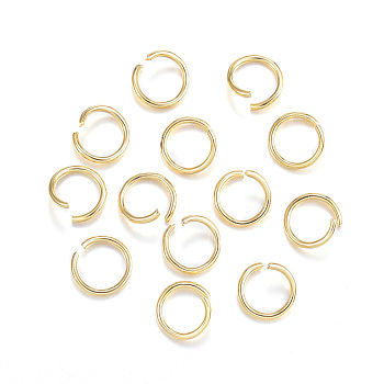 304 Stainless Steel Jump Rings, Open Jump Rings, Real 24k Gold Plated, 18 Gauge, 8x1mm