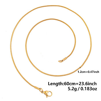 1.2MM Unisex 304 Stainless Steel Snake Chains Necklaces