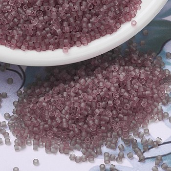 MIYUKI Delica Beads, Cylinder, Japanese Seed Beads, 11/0, (DB0765) Matte Transparent Smoky Amethyst, 1.3x1.6mm, Hole: 0.8mm, about 10000pcs/bag, 50g/bag