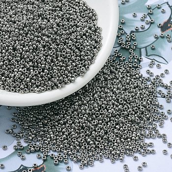 MIYUKI Round Rocailles Beads, Japanese Seed Beads, 11/0, Metallic Colours, (RR190) Nickel Plated, 2x1.3mm, Hole: 0.8mm, about 1111pcs/10g