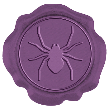 CRASPIRE Adhesive Wax Seal Stickers, Envelope Seal Decoration, for Craft Scrapbook DIY Gift, Purple, Spider Pattern, 3cm, about 50pcs/box