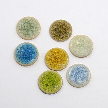 23mm Mixed Color Flat Round Porcelain Cabochons