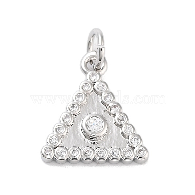 Platinum Clear Triangle Brass+Cubic Zirconia Charms