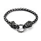 304 Stainless Steel Lion Head Chains Bracelets for Men & Women(BJEW-D031-27B)-1