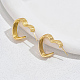 Brass Heart Stud Earrings(XG2436)-1