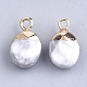 Electroplate Natural Howlite Charms(X-G-S344-09F)-2