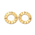 Ion Plating(IP) 
304 Stainless Steel Pendants, Round Ring Charm, Real 18K Gold Plated, 18x3mm, Hole: 1.8mm(STAS-I671-22G)