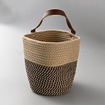 Woven Cotton Storage Baskets, with Handles, Multifunction Wall Hanging Storage Basket, Tan, 310mm, Bag: 190x280x140mm(AJEW-WH20054-010E)