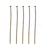 Jewelry Findings, Iron Flat Head Pins, Antique Bronze, 50x0.75~0.8mm, about 4300pcs/1000g(J079W058)