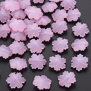Imitation Jelly Acrylic Beads, Faceted, Snowflake, Pearl Pink, 15x14x6mm, Hole: 1.6mm, about 970pcs/500g(MACR-S373-92-E10)