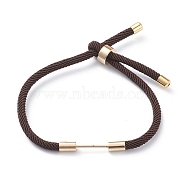 Braided Nylon Cord Bracelet Making, with Brass Findings, Brown, 9-1/2 inch(24cm), Link: 30x4mm(MAK-A017-D01-10G)