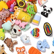 Silicone Beads, DIY Nursing Necklaces Making, Chewing Pendants for Teethers, Faceted, Mixed Shapes, Mixed Color, 18~51x19~34x7~25mm, Hole: 1.5~2mm(SIL-XCP0001-10)
