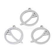 201 Stainless Steel Pendants, Laser Cut, Flat Round with Branch, Stainless Steel Color, 19.5x17.5x1mm, Hole: 1.4mm(STAS-T044-273P)