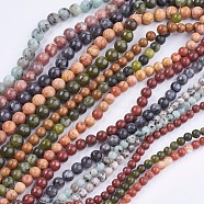 Natural Mixed Genmstone Beads Strands, Round, Mixed Color, 6~10mm, Hole: 1mm, about 40~65pcs/strand, 15.7 inch~16.53 inch(G-K040-01)