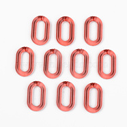 Transparent Acrylic Linking Rings, Quick Link Connectors, for Cable Chains Making, Unwelded, Oval, Crimson, 27x16.5x4.5mm, Inner Diameter: 18x7.5mm(OACR-T024-02-J02)