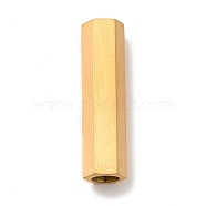 304 Stainless Steel Matte Magnetic Clasps, Hexagon Tube, Golden, 25x6.5mm, Hole: 4mm(STAS-M308-07D)