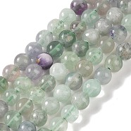 Natural Fluorite Beads Strands, Round, Grade AB, 6mm, Hole: 1mm, about 61~67pcs/strand, 15.16''(38.5cm)(G-P530-B04-02)