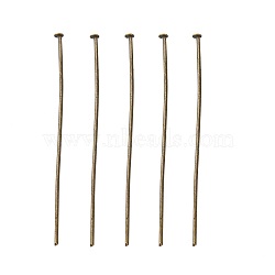 Jewelry Findings, Iron Flat Head Pins, Antique Bronze, 50x0.75~0.8mm, about 4300pcs/1000g(J079W058)