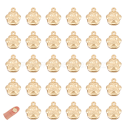 30Pcs 304 Stainless Steel Charms, Dog Paw Prints, Golden, 12x10x3mm, Hole: 1mm(STAS-UN0045-83)