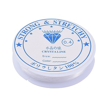 Elastic Crystal Thread, for DIY Stretch Bracelets, Clear, 0.4mm, about 15.85 yards(14.5m)/roll