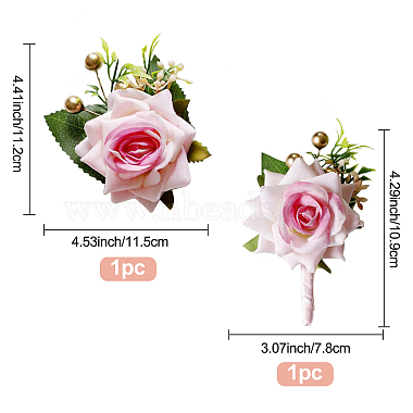 Craspire 2 pcs 2 broche boutonnière en tissu style fleur(AJEW-CP0001-58B)-2