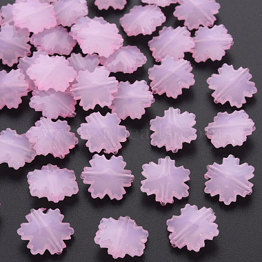Pearl Pink Snowflake Acrylic Beads