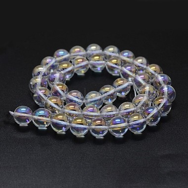 Electroplated Natural Quartz Crystal Beads Strands(G-K285-09-10mm-02)-2