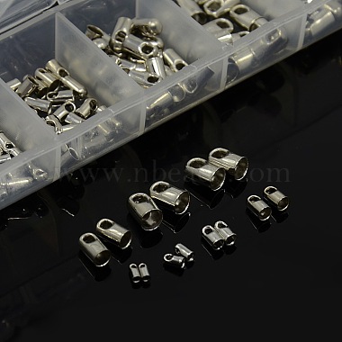 1 Box Mixed Platinum Plated Brass Cord Ends(KK-X0061-P-NF-B)-3